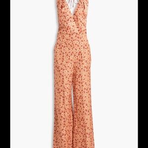 Sandro Orange Floral Jumpsuit
